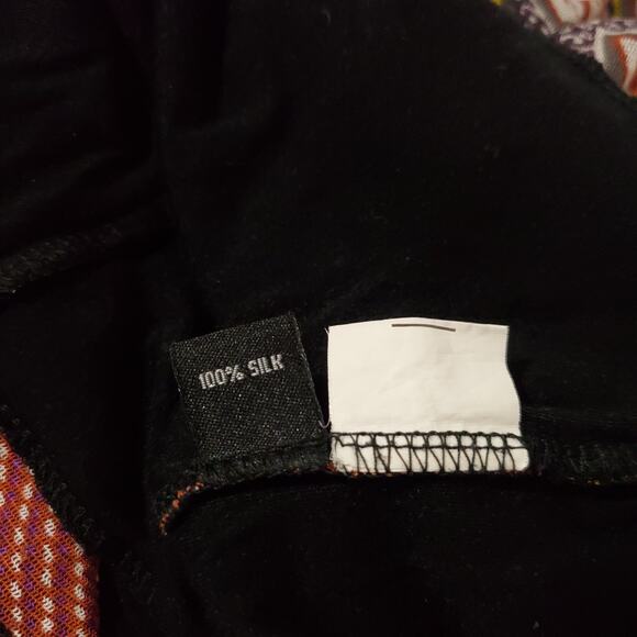 Lynn Ritchie 100% Silk Mesh Artsy Boho Print 3/4 Sleeve N-Neck Top Womens Size M - Picture 8 of 10